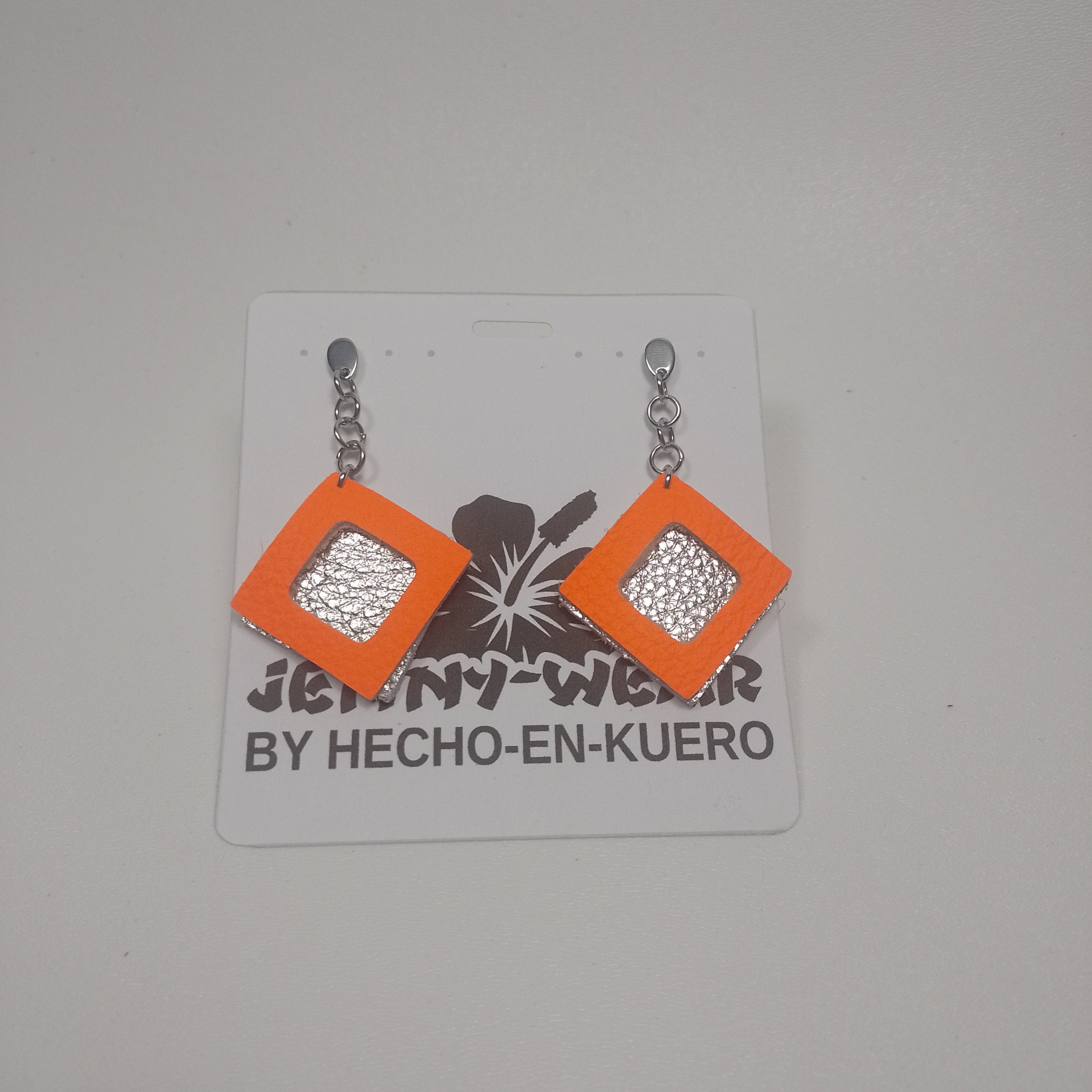 Metallic Earrings (Orange Neon)
