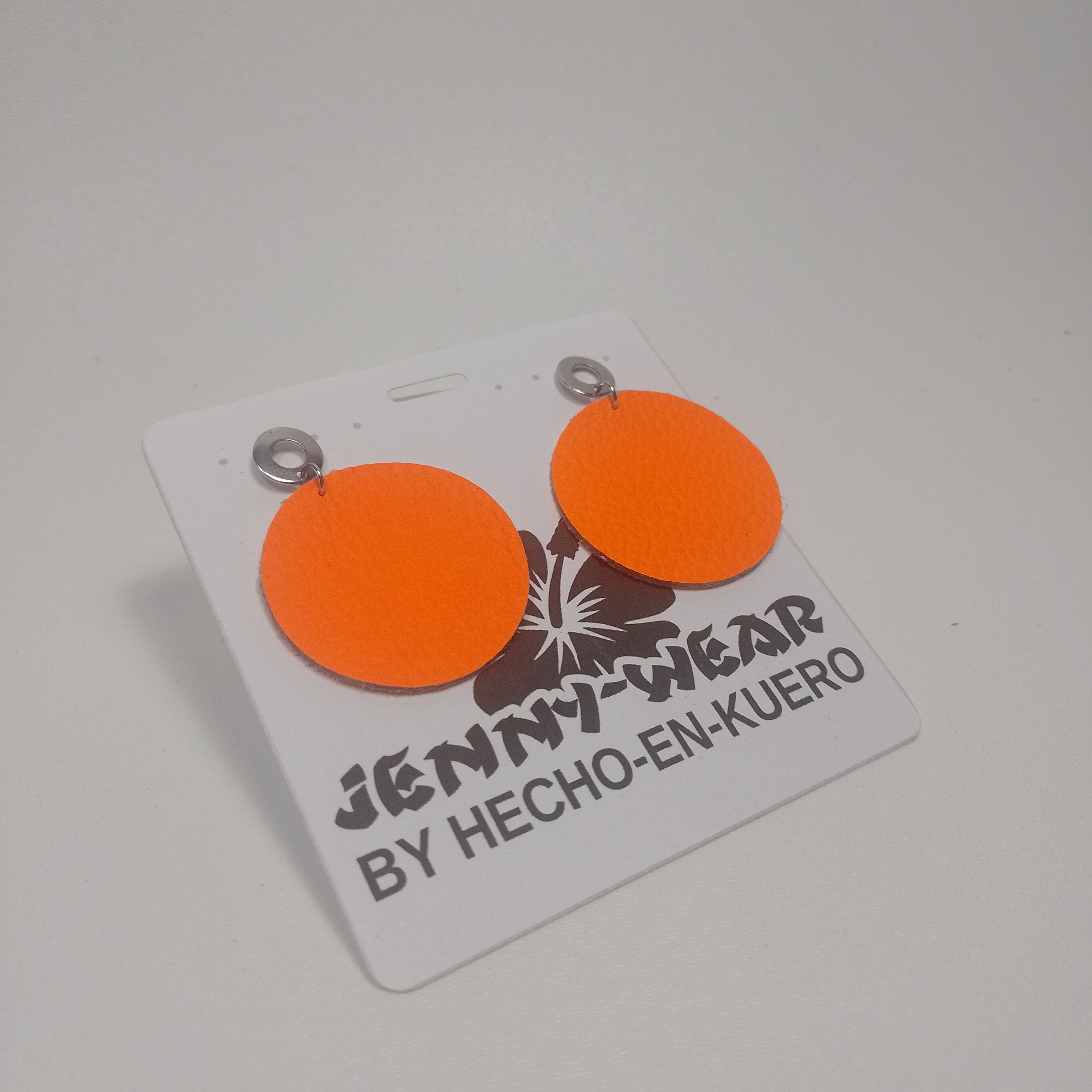 Circle Earrings (Orange Neon)
