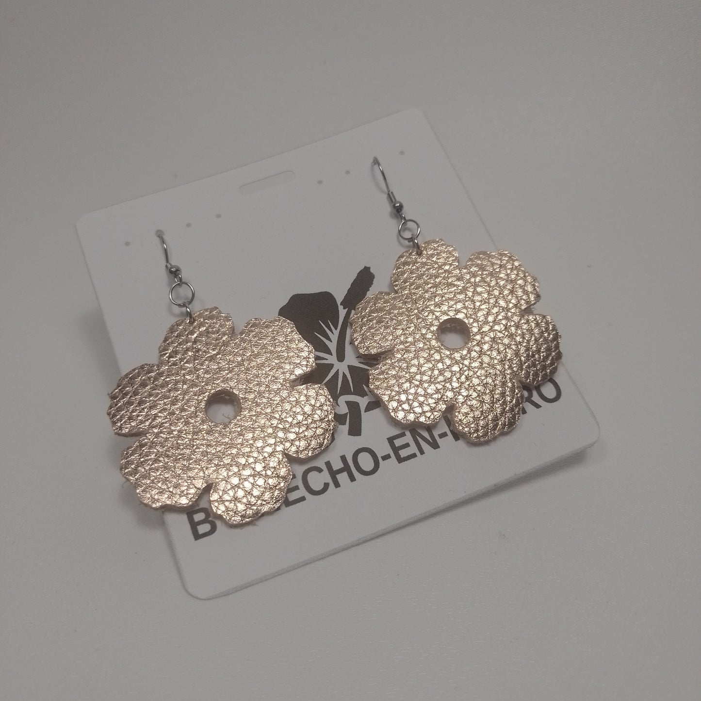 Metallic Earrings (Rose Gold Flower)