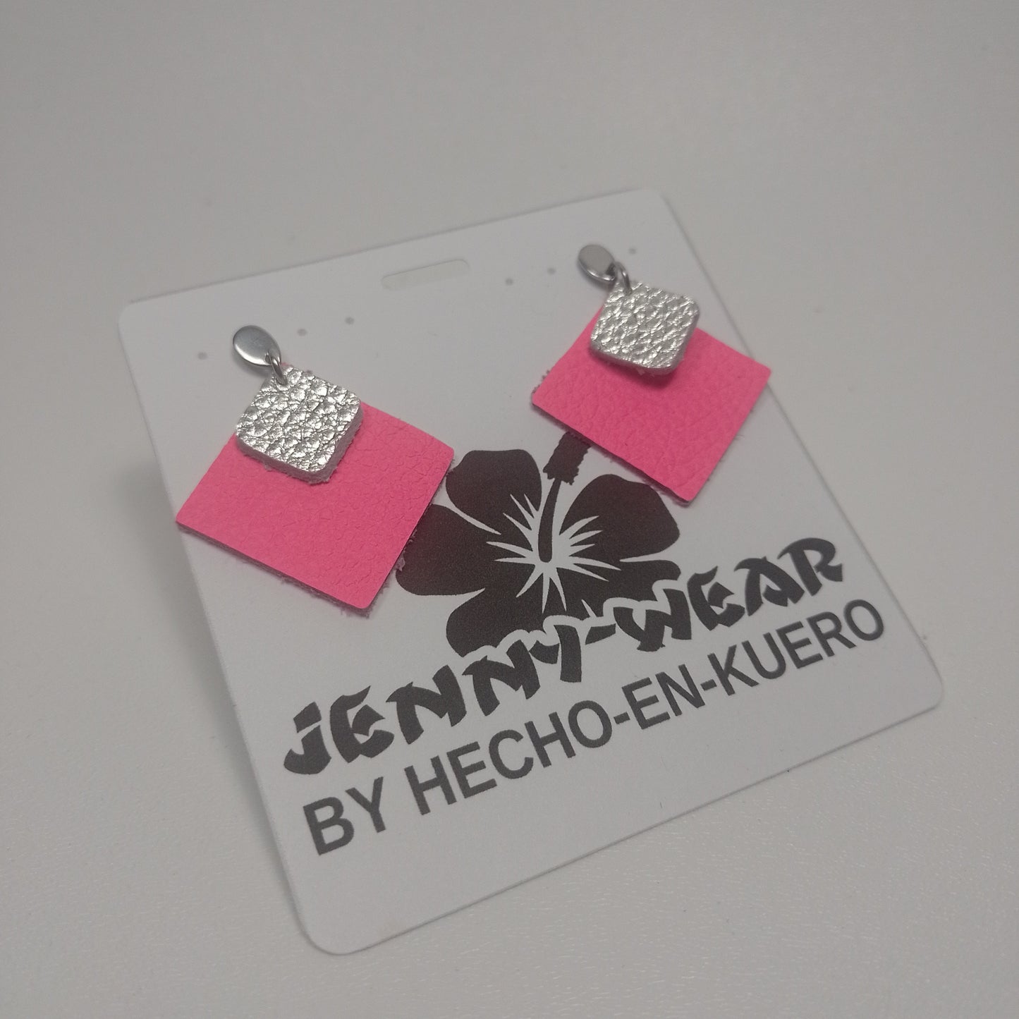 Metallic Earrings (Pink Neon)