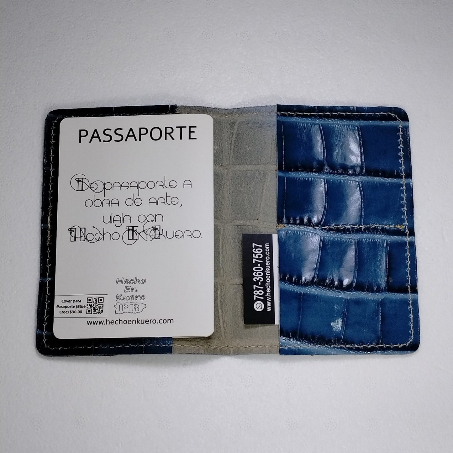 Cover para Pasaporte (Blue Croc)